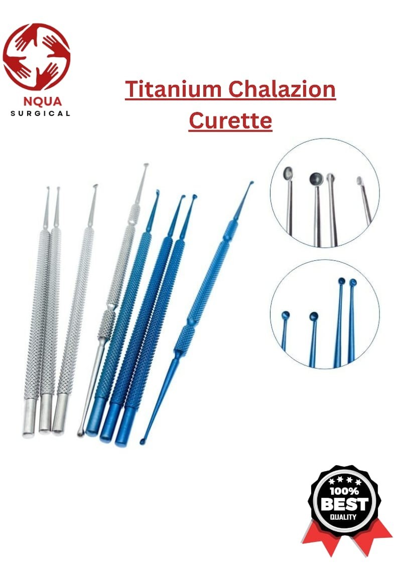 Titanium Chalazion Curettes Set 8 Pcs Micro Ophthalmic Eye Surgical Tools