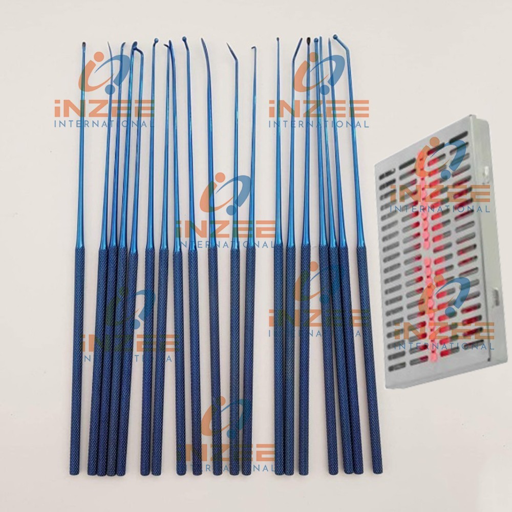 Rhoton Micro Dissector Expanded Titanium Coated Set of 20 Pcs With Steel Case IZ