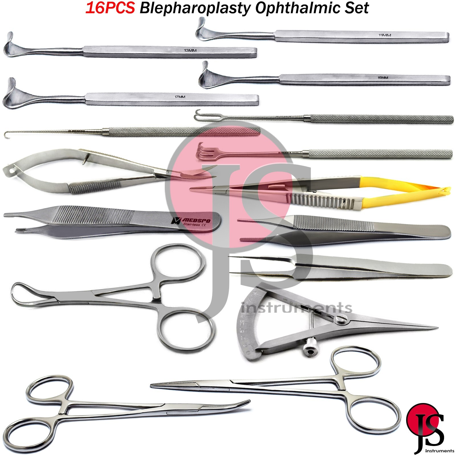 Blepharoplasty Instruments Ophthalmic Eye Surgery Eyelid Retractor Forceps X16
