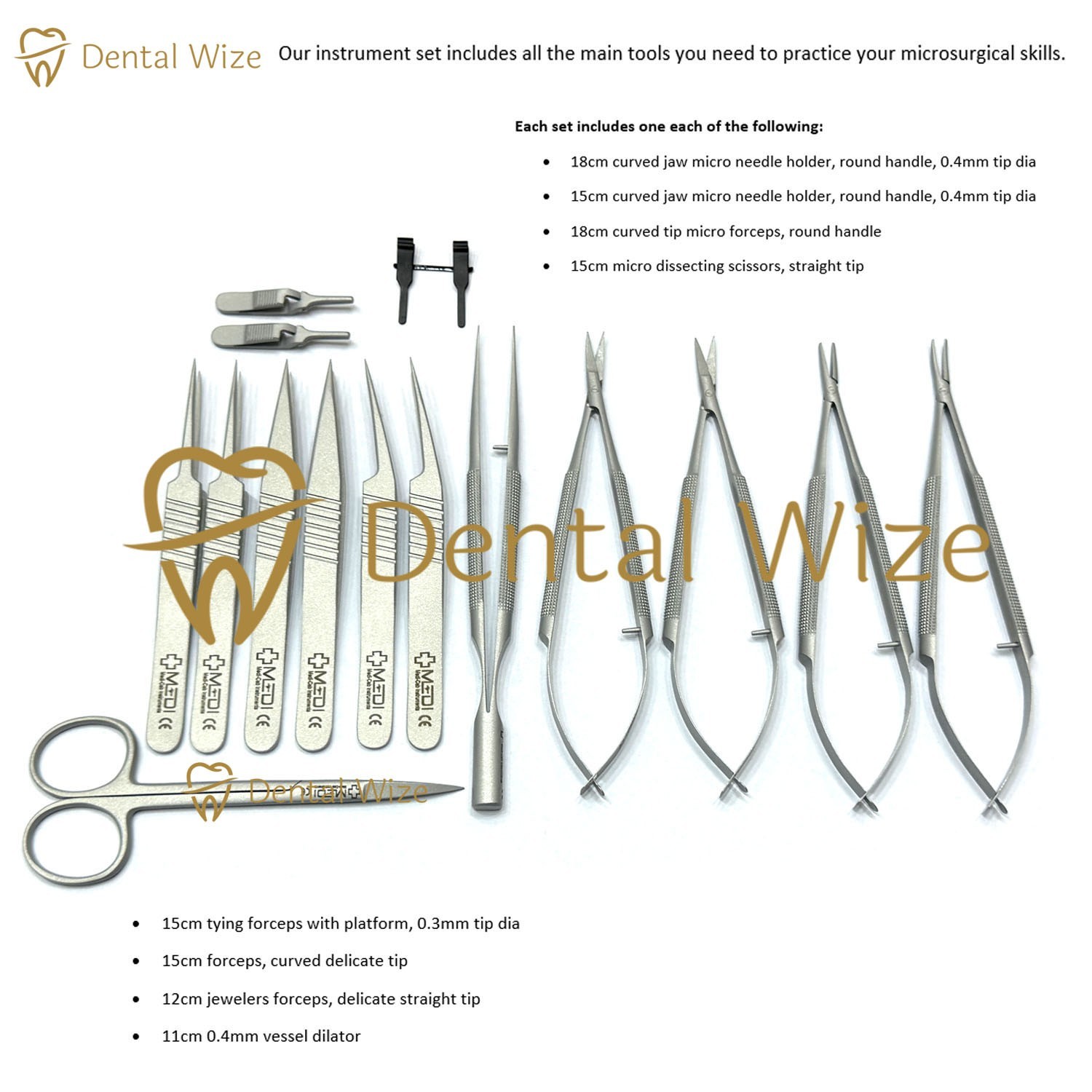 Micro Surgery Instrument Set – With Micro Vascular Clamp Plastic Surgery Silver