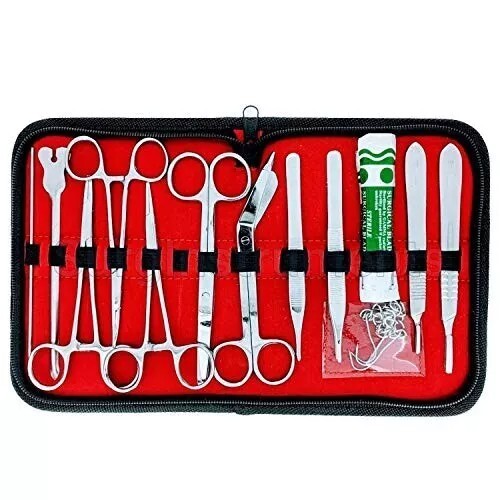 Set of 13 Pcs Basic Minor Surgery Kit Stainless Steel Box Surgical Instruments
