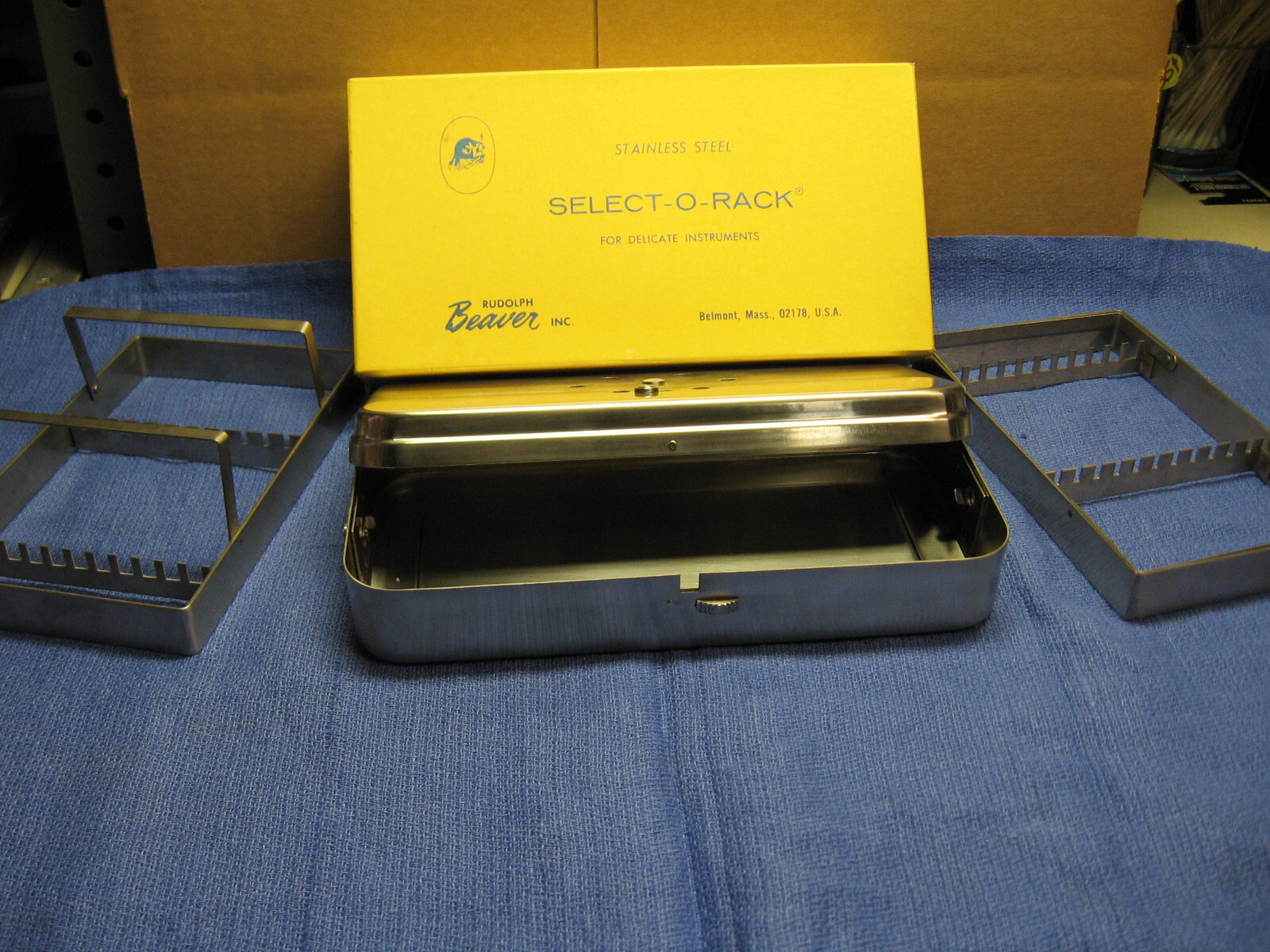 rudolph beaver surgical sterlization box #1-06with racks stainless steel Germany