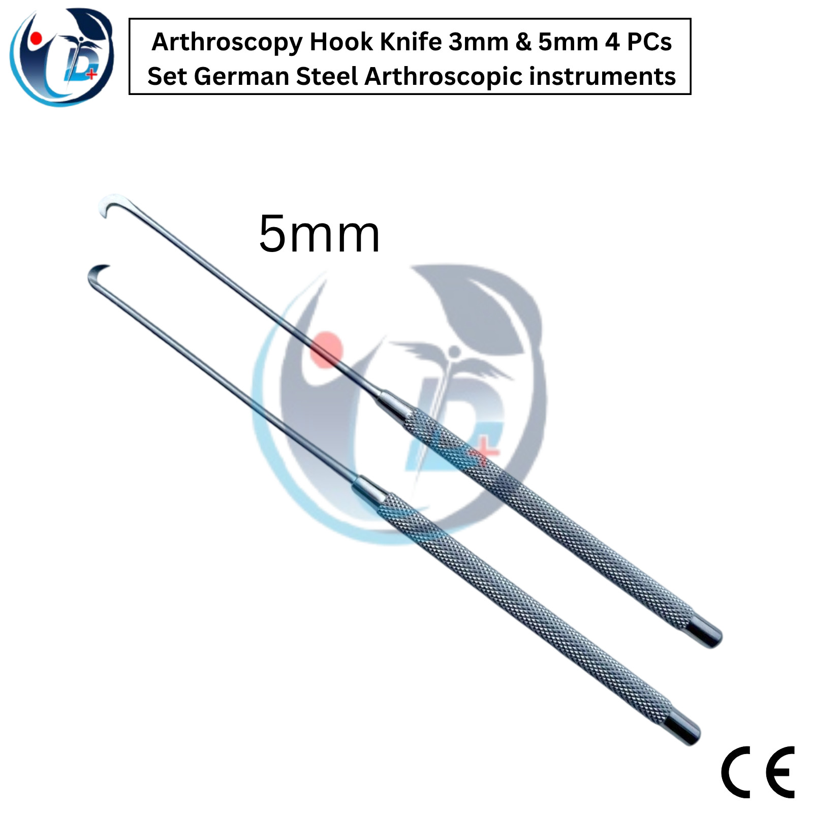 Arthroscopy Hook Knife 3mm & 5mm 4 PCs Set German Steel Arthroscopic instruments
