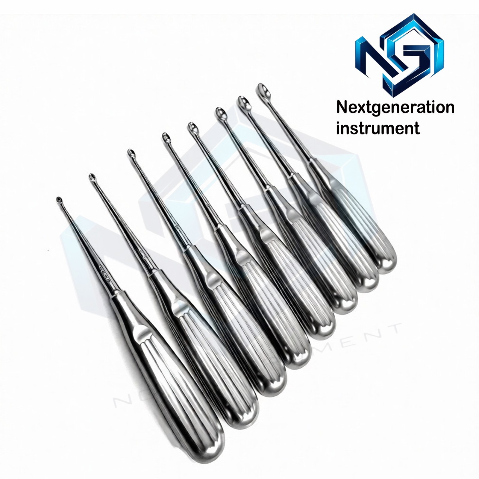 Set 8 Volkmann Bone Curette Sharp Spoon Dental Surgical Tissue Instruments