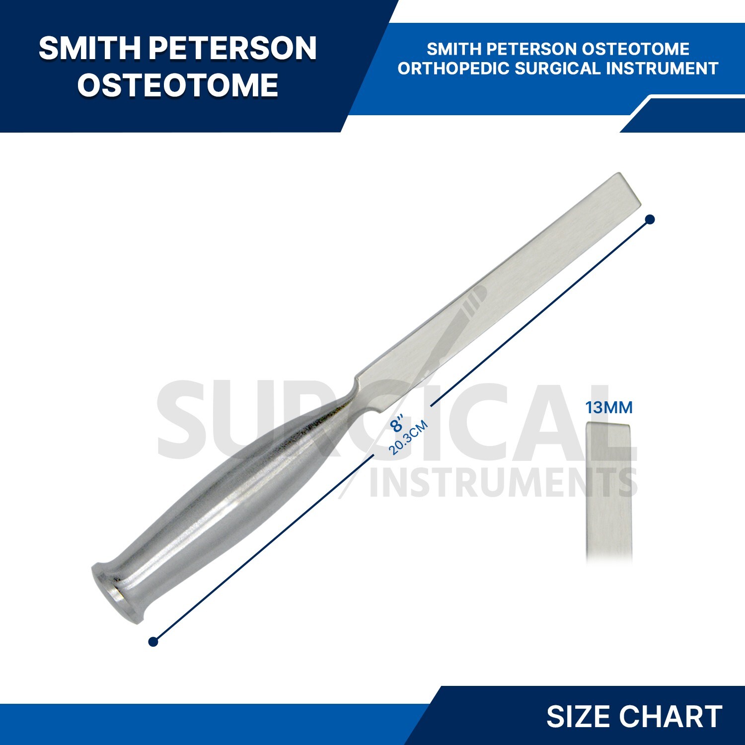 Smith Petersen Osteotome size 1/2″ ( 1.3 cm) Orthopedic Surgical German Grade