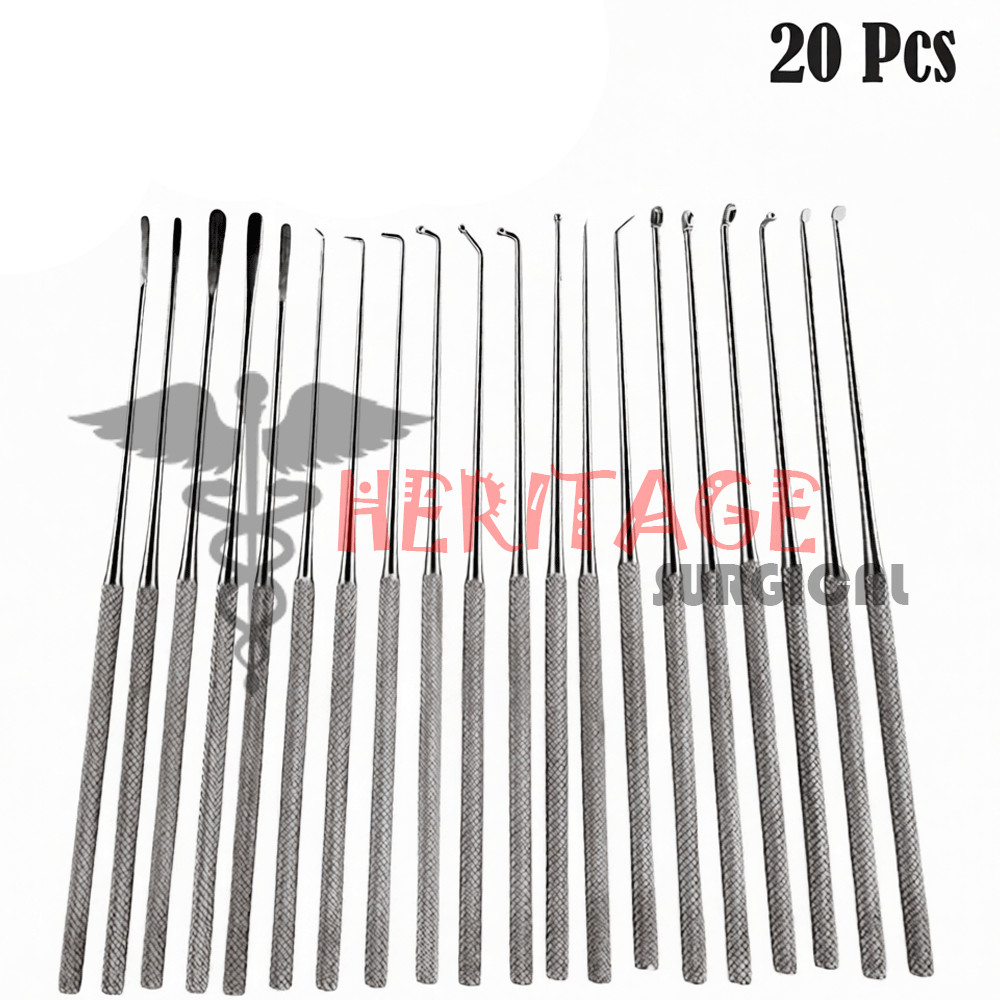 Rhoton Micro Dissector Expanded Set 20 Pcs Neurosurgery Instruments Surgical Kit