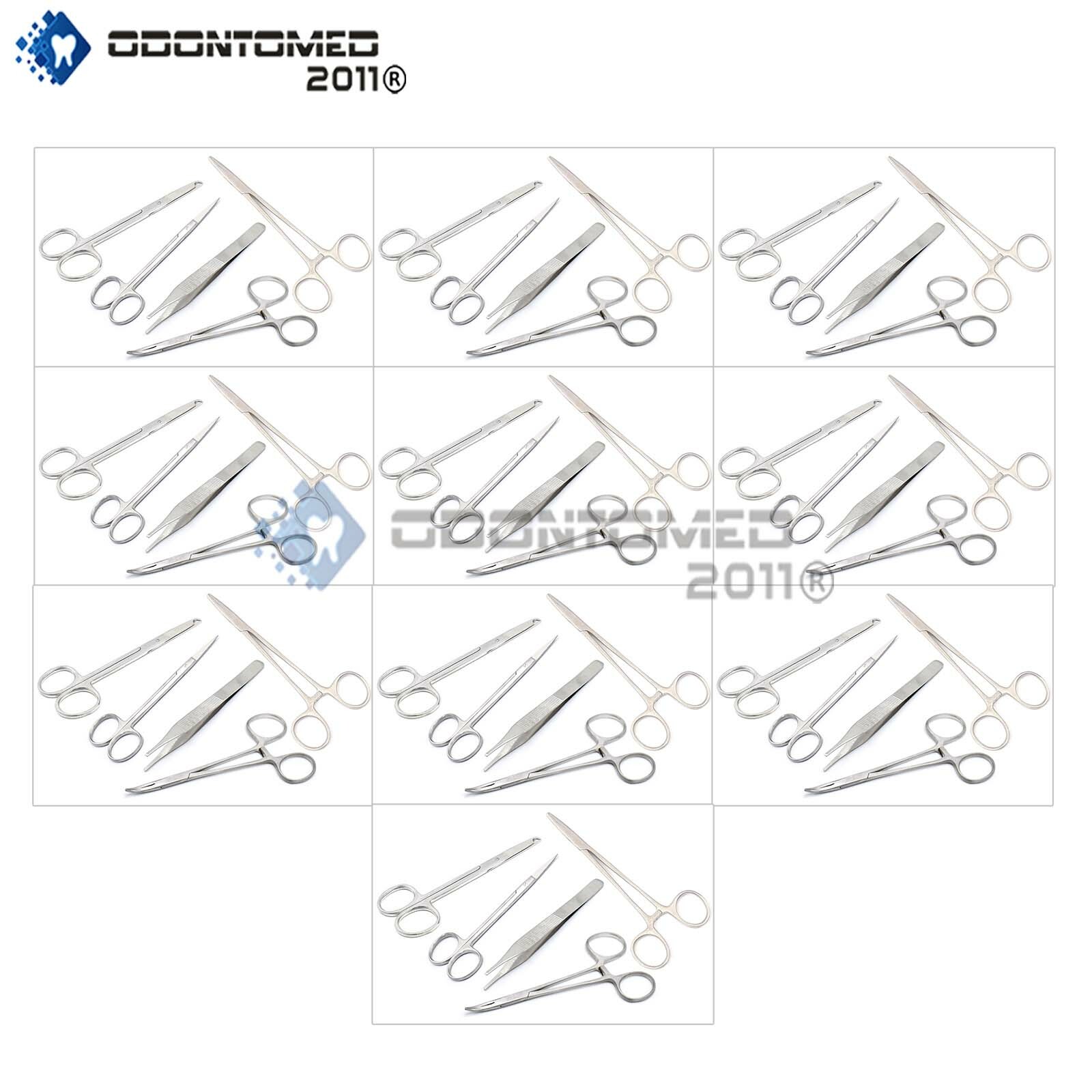 50 Pcs Suture Scissors Forceps Hemostats Needle Holders Surgical Instruments