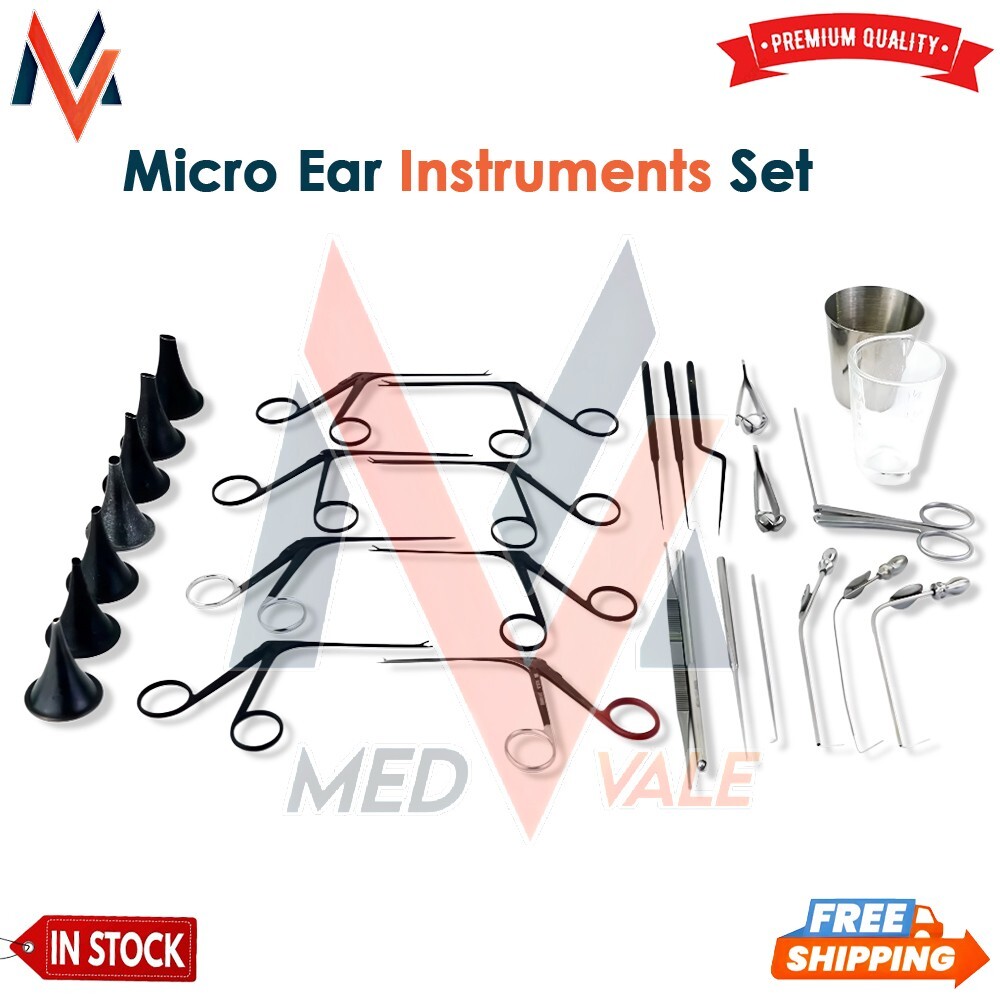 MEDVALE Micro Ear Surgery Set ENT Ear Surgery Instruments