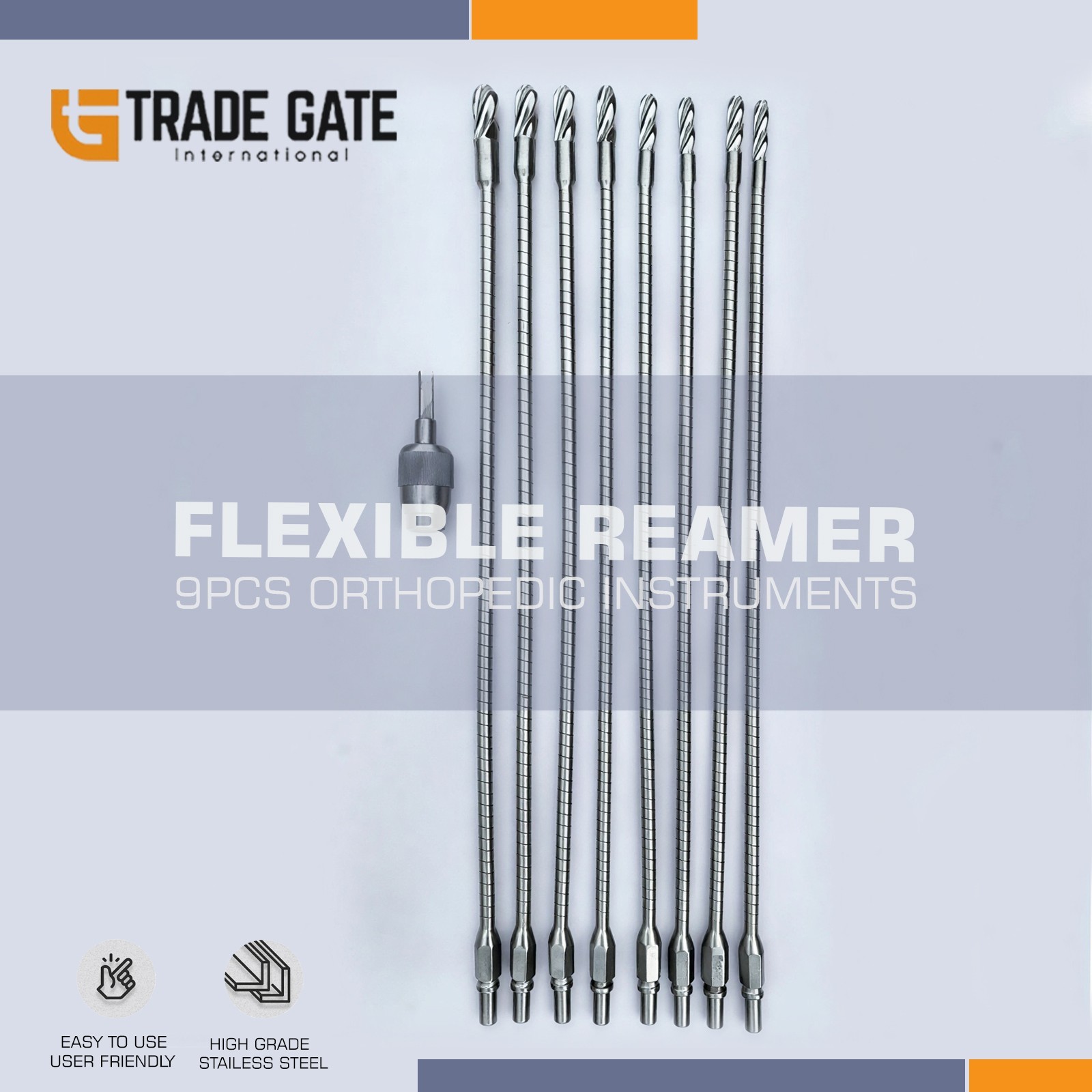 Flexible Reamer Surgical Instruments Set 9pcs Orthopedic Instruments