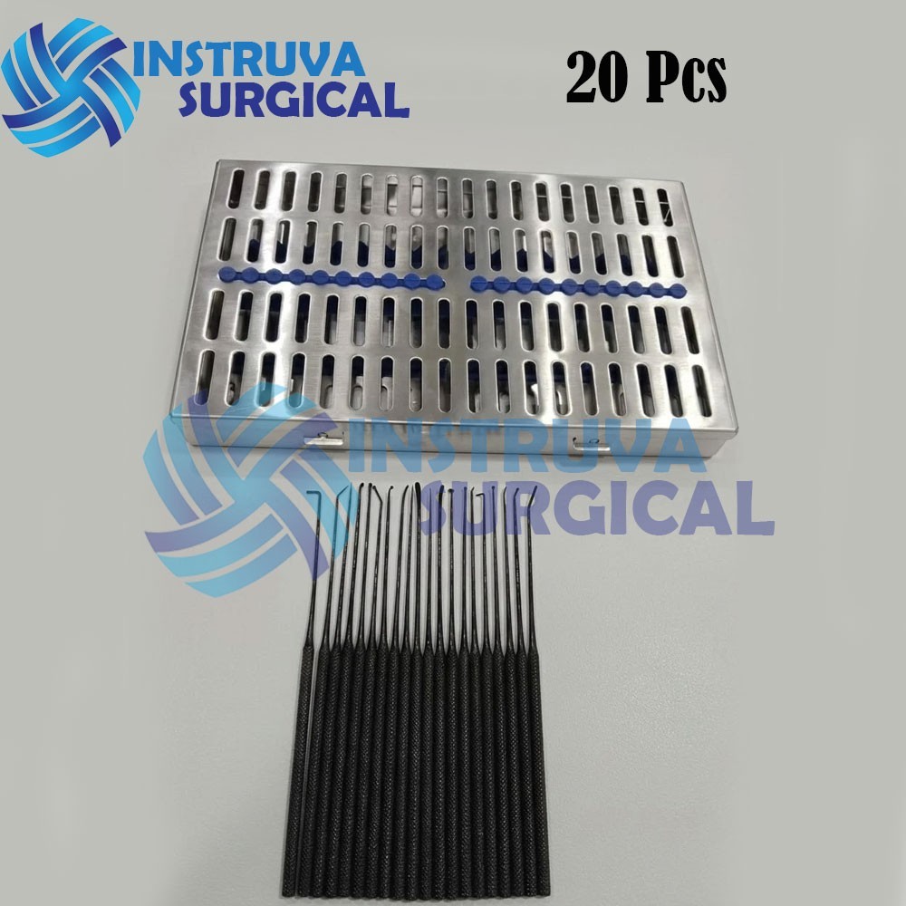 Aesculap Rhoton Micro Dissector Set 20Pcs Black Neurosurgery Instruments