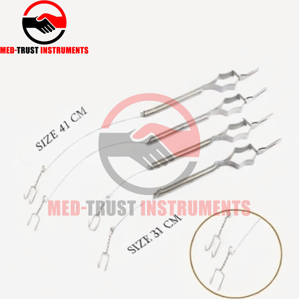 Yasargil Gelea Spring Hook Length 31 cm & 41 cm 4 Pcs Set Surgical Instruments