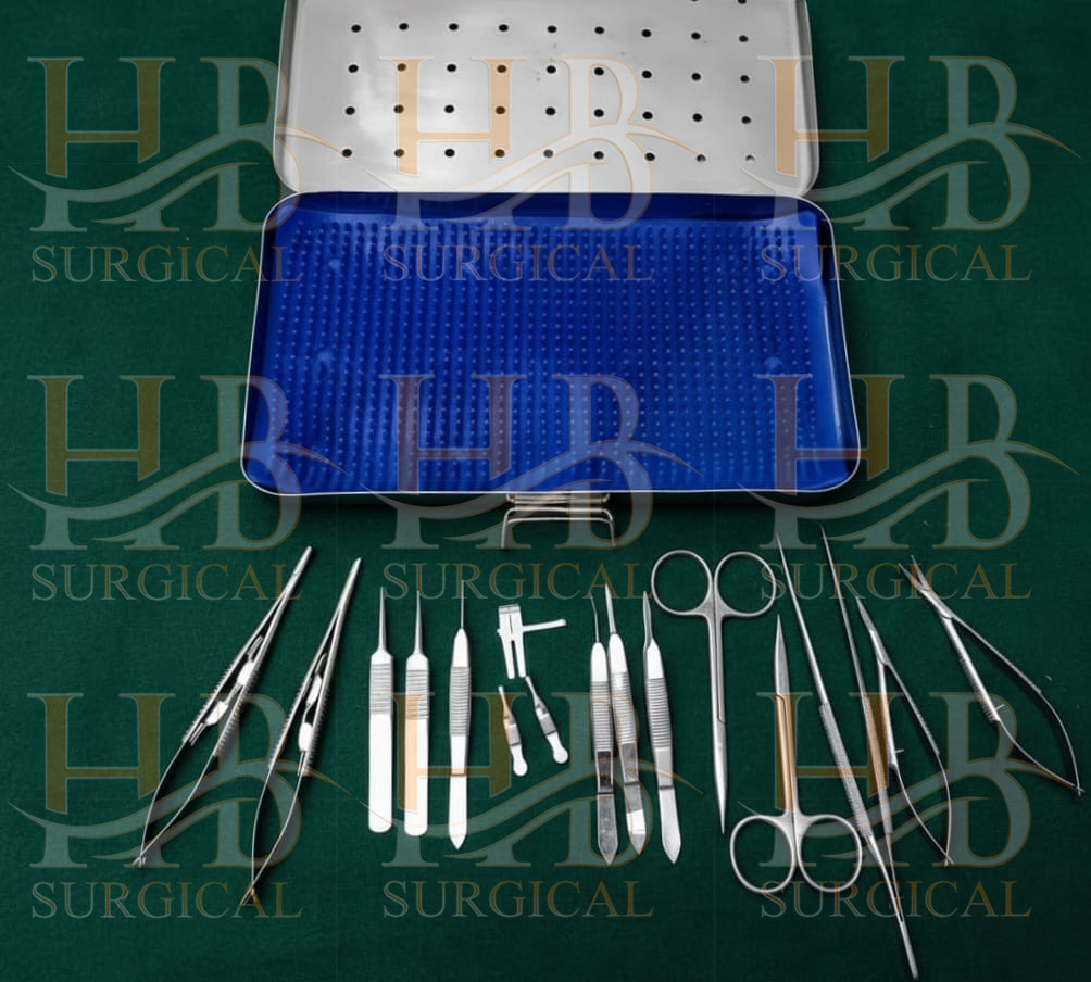Micro Hand Surgery Instruments Kit Microvascular Clamp Surgical Suture Kit 17Pcs