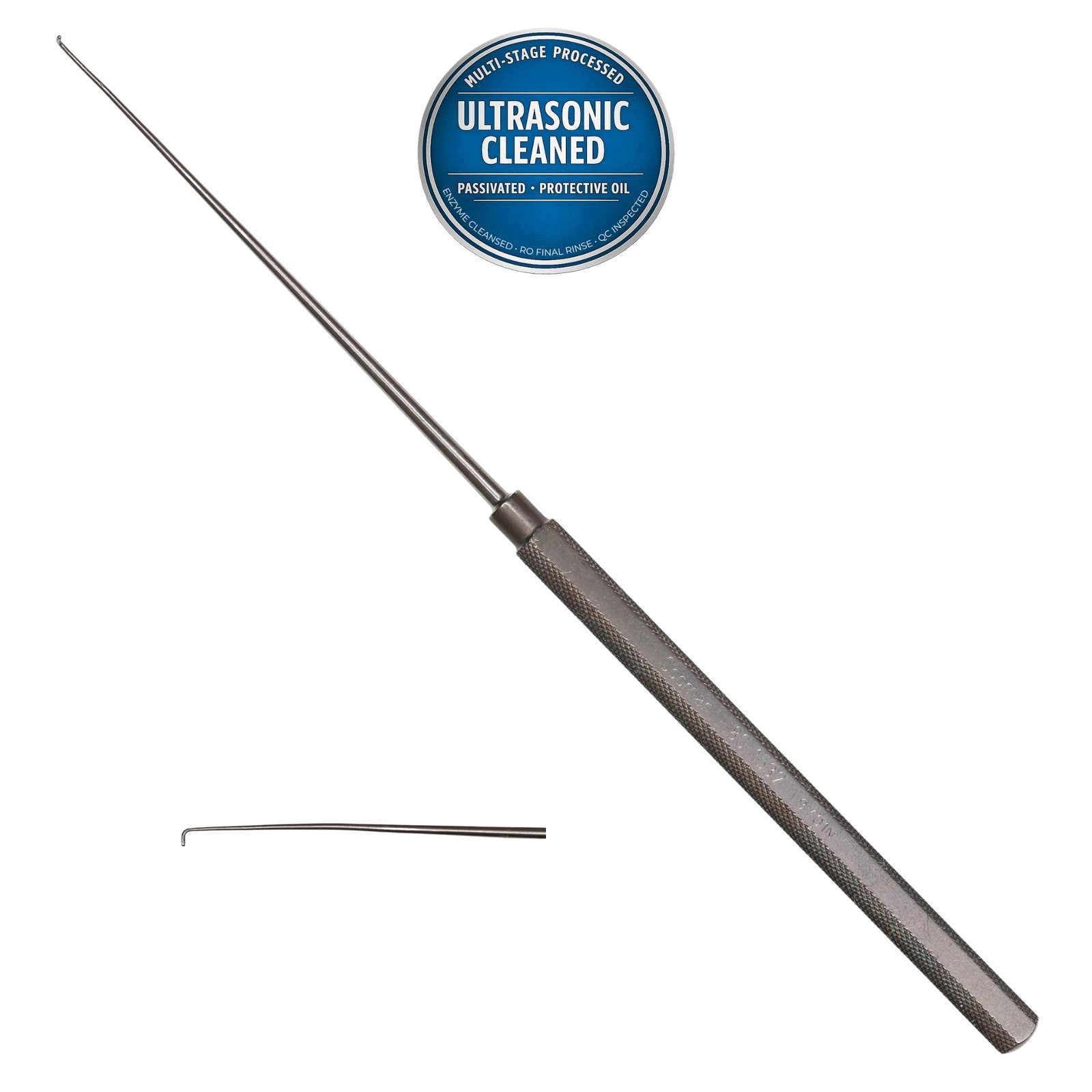 Codman 80-1532 Verity Nerve Hook, Angled 90°, Blunt 2mm Tip, Titanium, 7-3/8in