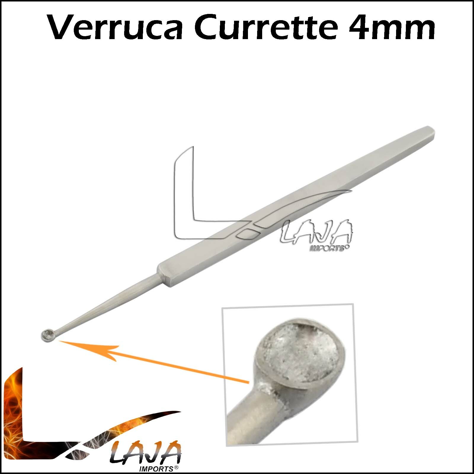 Verruca Podiatry Curette 4mm Dermal Wart Skin Treatment Curettage Scraper Tissue