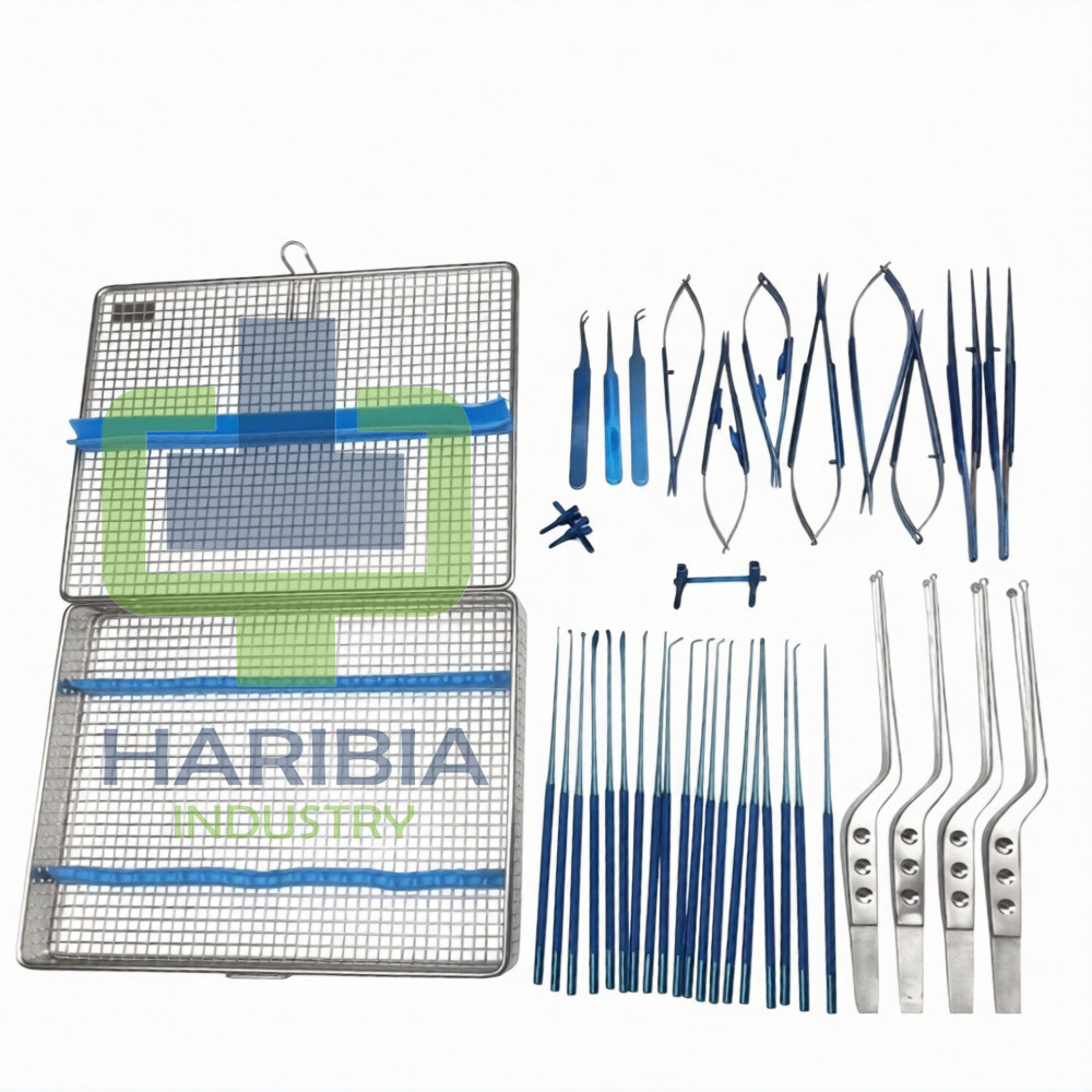 Micro surgery instruments set Neuro Surgical Titanium coated Instrument