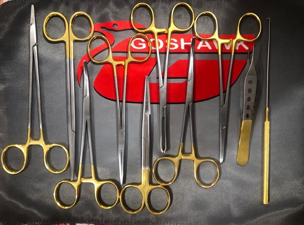 23 PCS SET CANINE FELINE SPAY PACK WITH GOLD HANDLES SURGICAL INSTRUMENTS KIT