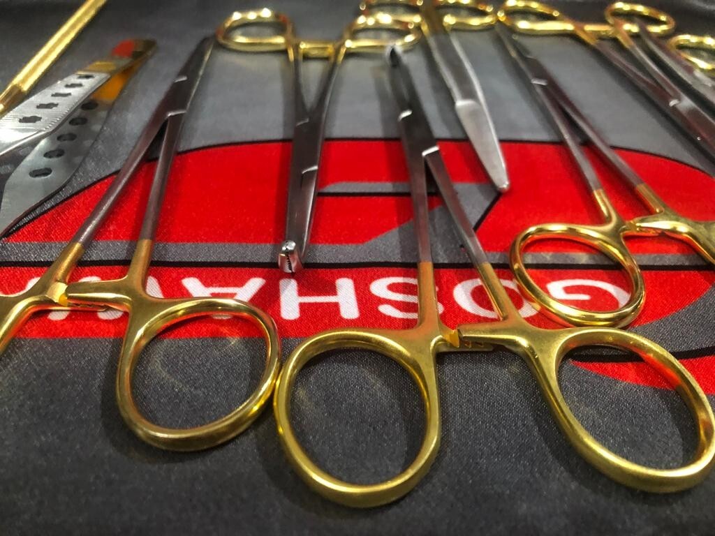 23 PCS SET CANINE FELINE SPAY PACK WITH GOLD HANDLES SURGICAL INSTRUMENTS KIT