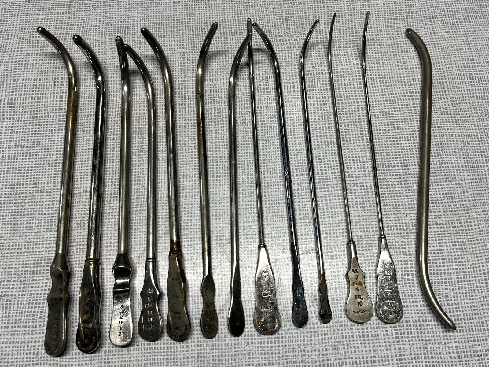 Vintage Uterine Dilators Surgical Lot Of 12 + 1 Various Brands And Sizes