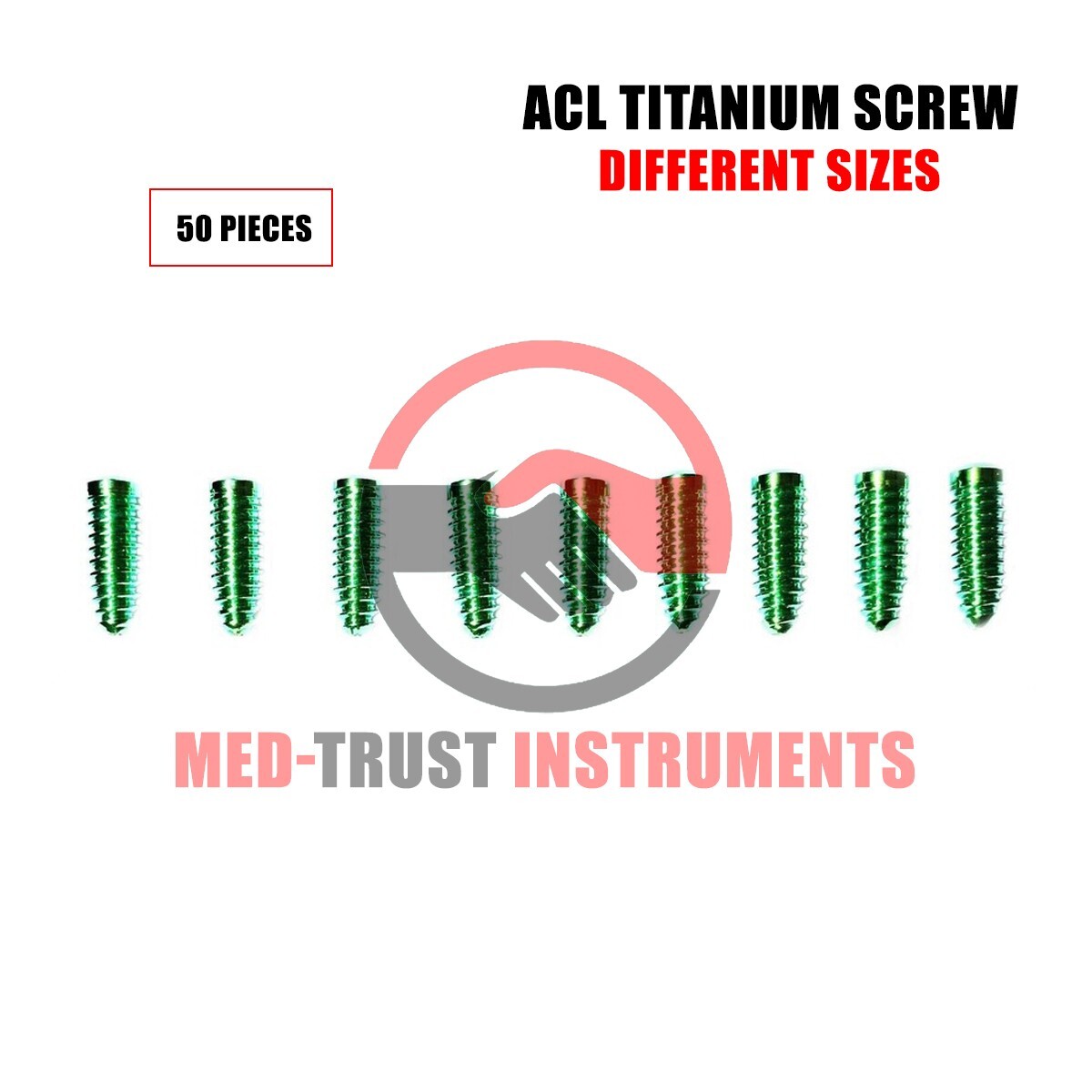 ACL Titanium Screw (Lot of 50pcs) with Different size orthopedic Instrument