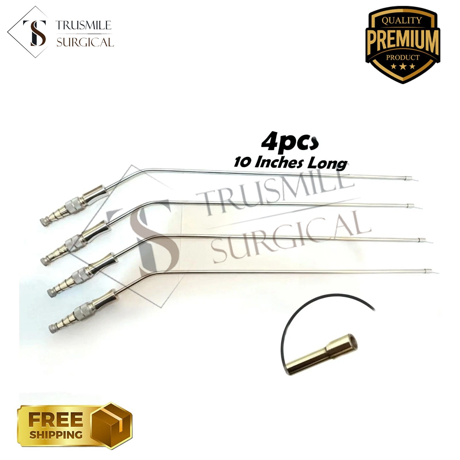 FRAZIERS SUCTION TUBE 10FR ATRAUMATIC TIP INSTRUMENTS 10INCH LONG 4PCS SET