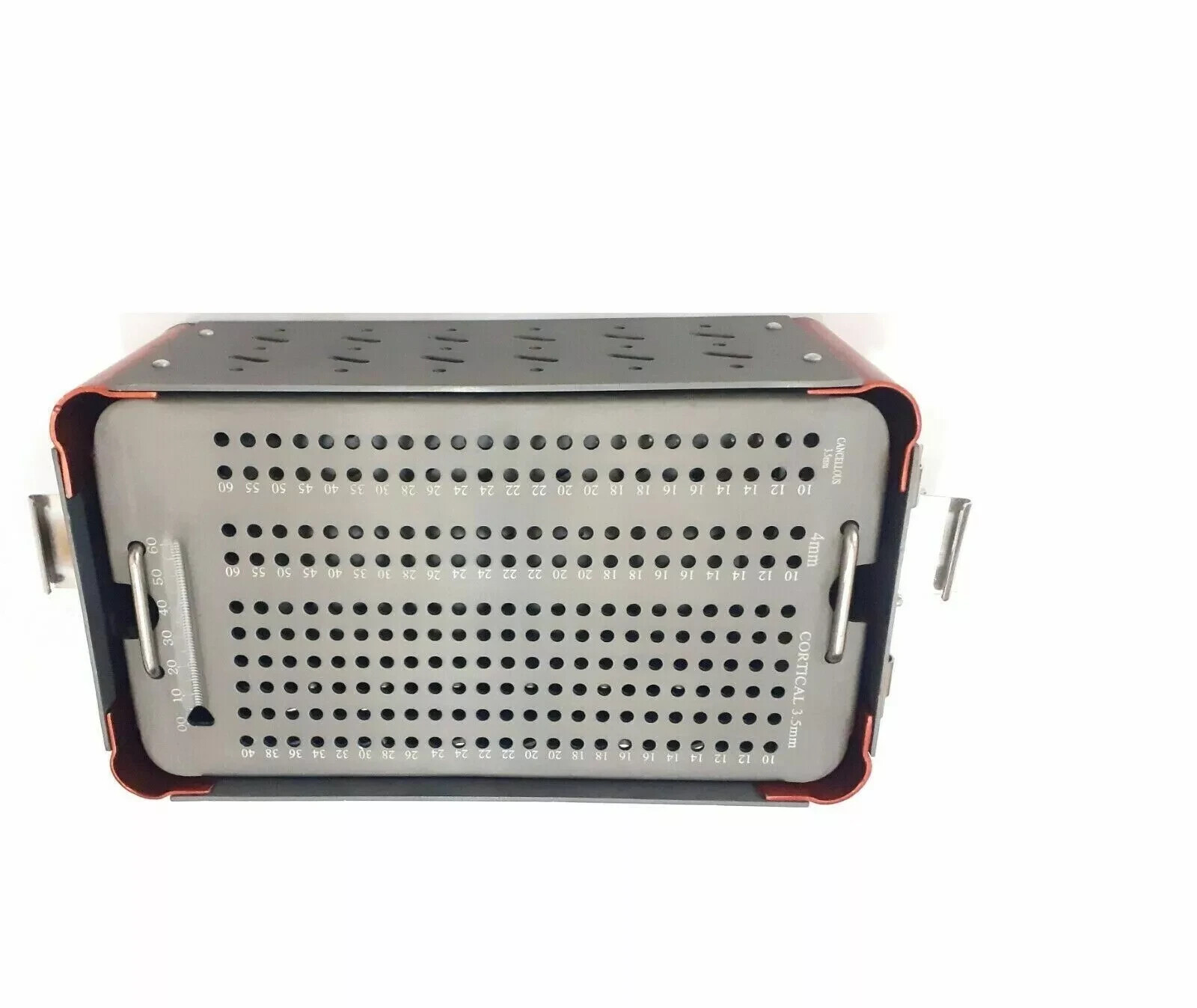 Orthopedic empty case box for 3.5 mm cortical screw surgical instrument