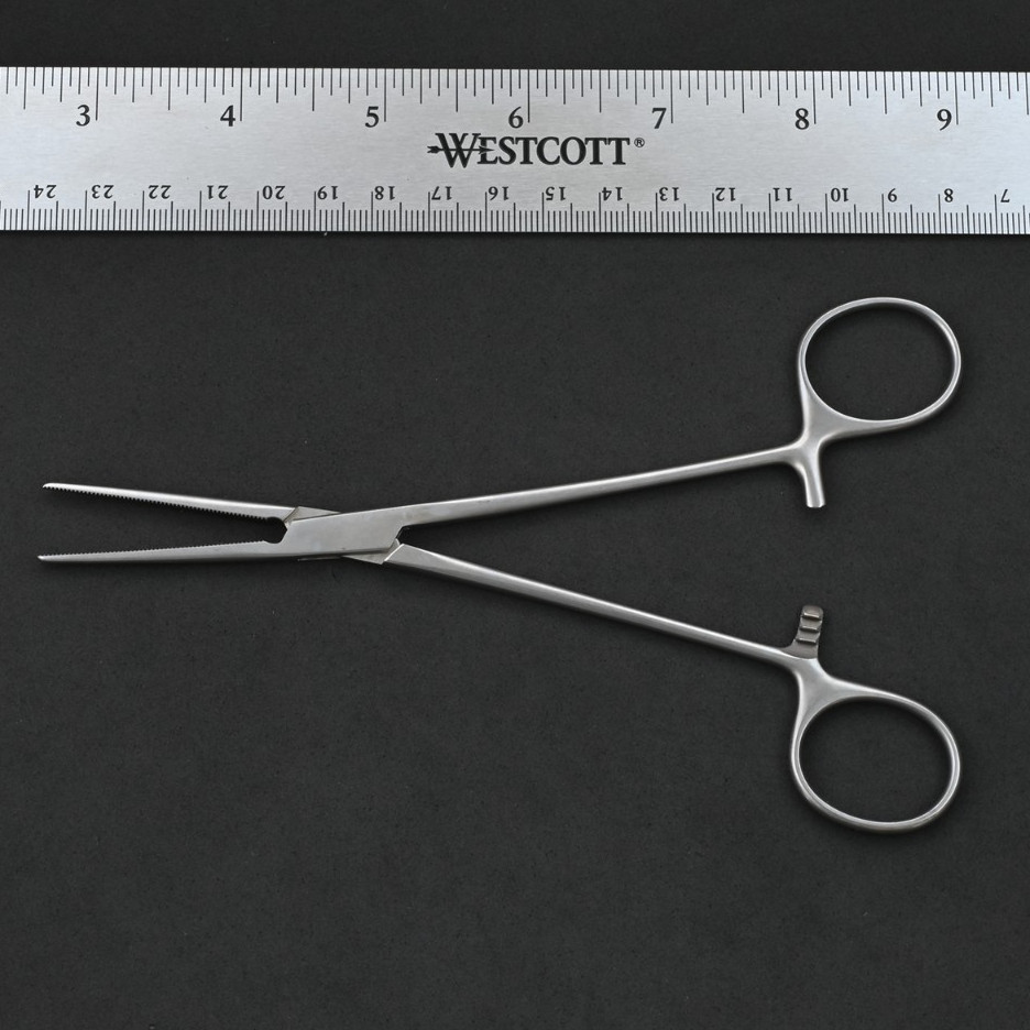Aesculap BH166R Crile Hemostatic Forceps Straight 6 1/4 in Surgical Clamp