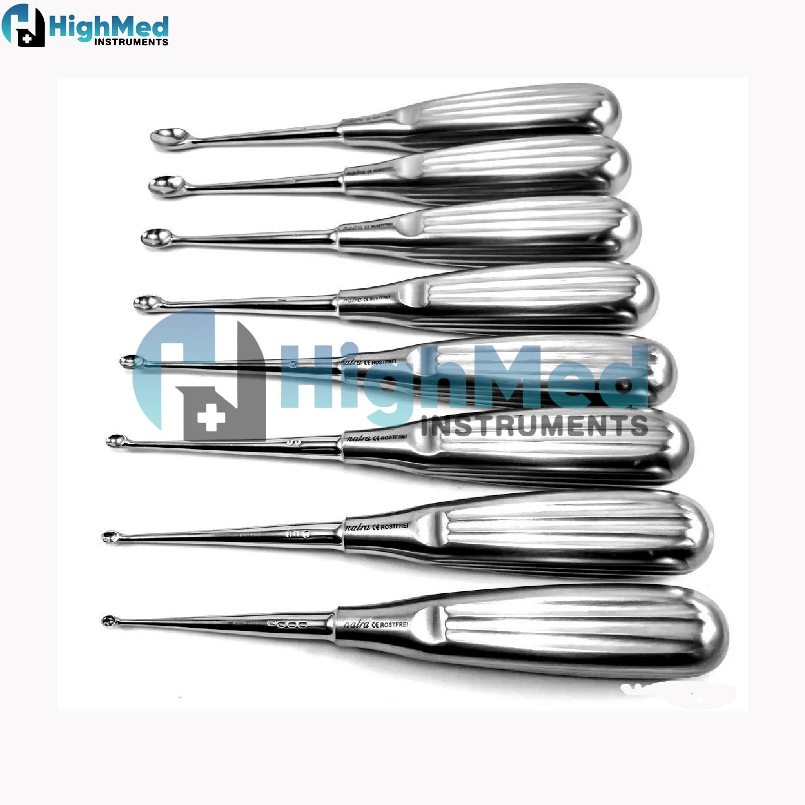 Set 8 Volkmann bone curette sharp spoon dental Medical Surgical tissue surgery