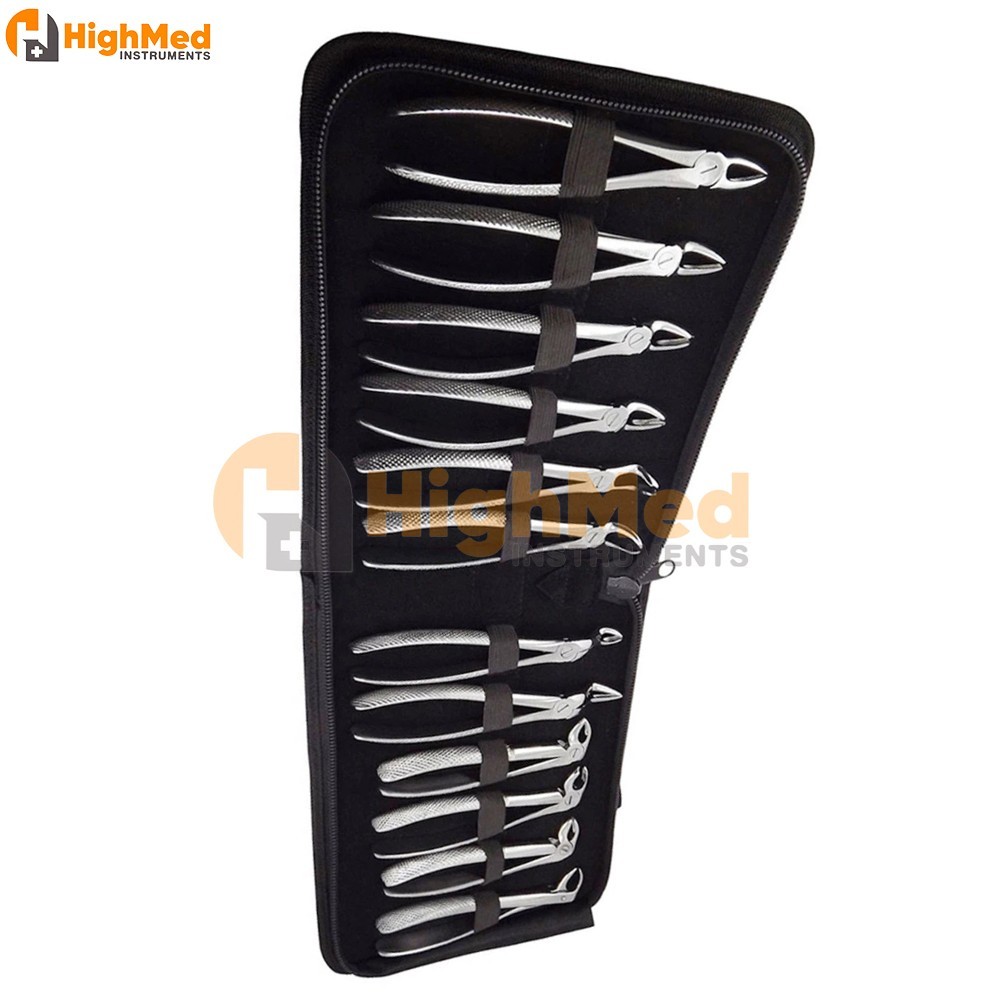 Set of 12 Pcs Extracting Forceps Dental Extraction Forceps Kit