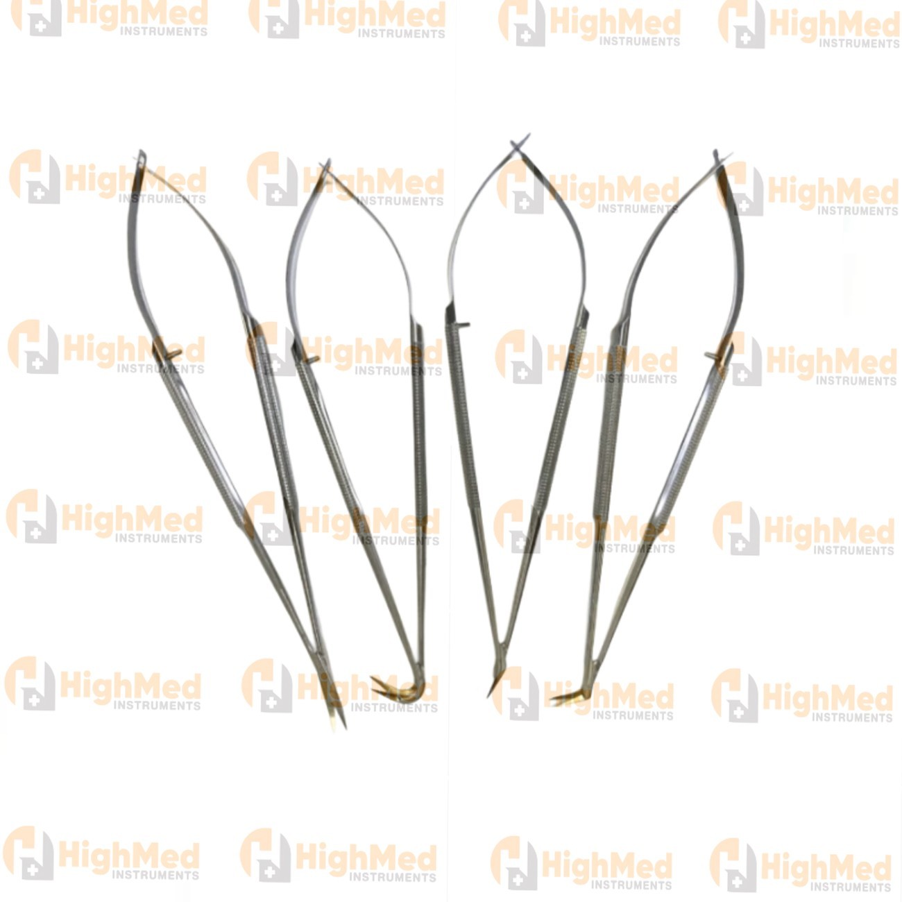 Set of 4 Konig Medline Jacobson Micro Vascular Scissors 7 Rhoton Curved Blades