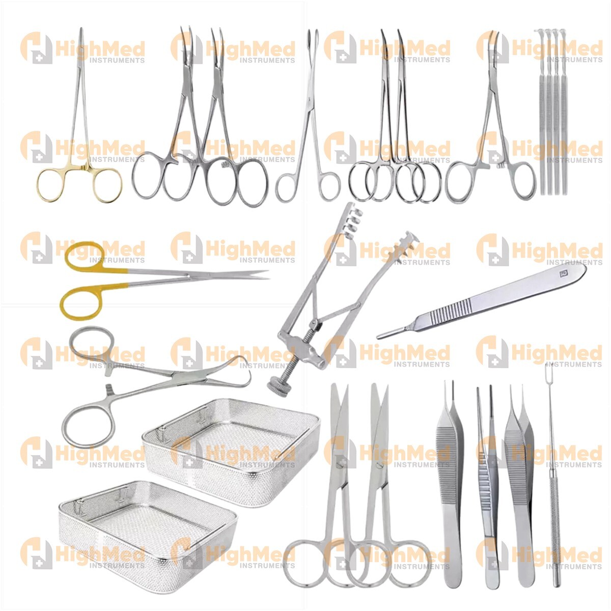 Cut down Paediatric Set of 23Pcs for Paediatrics Set General Surgery Instruments