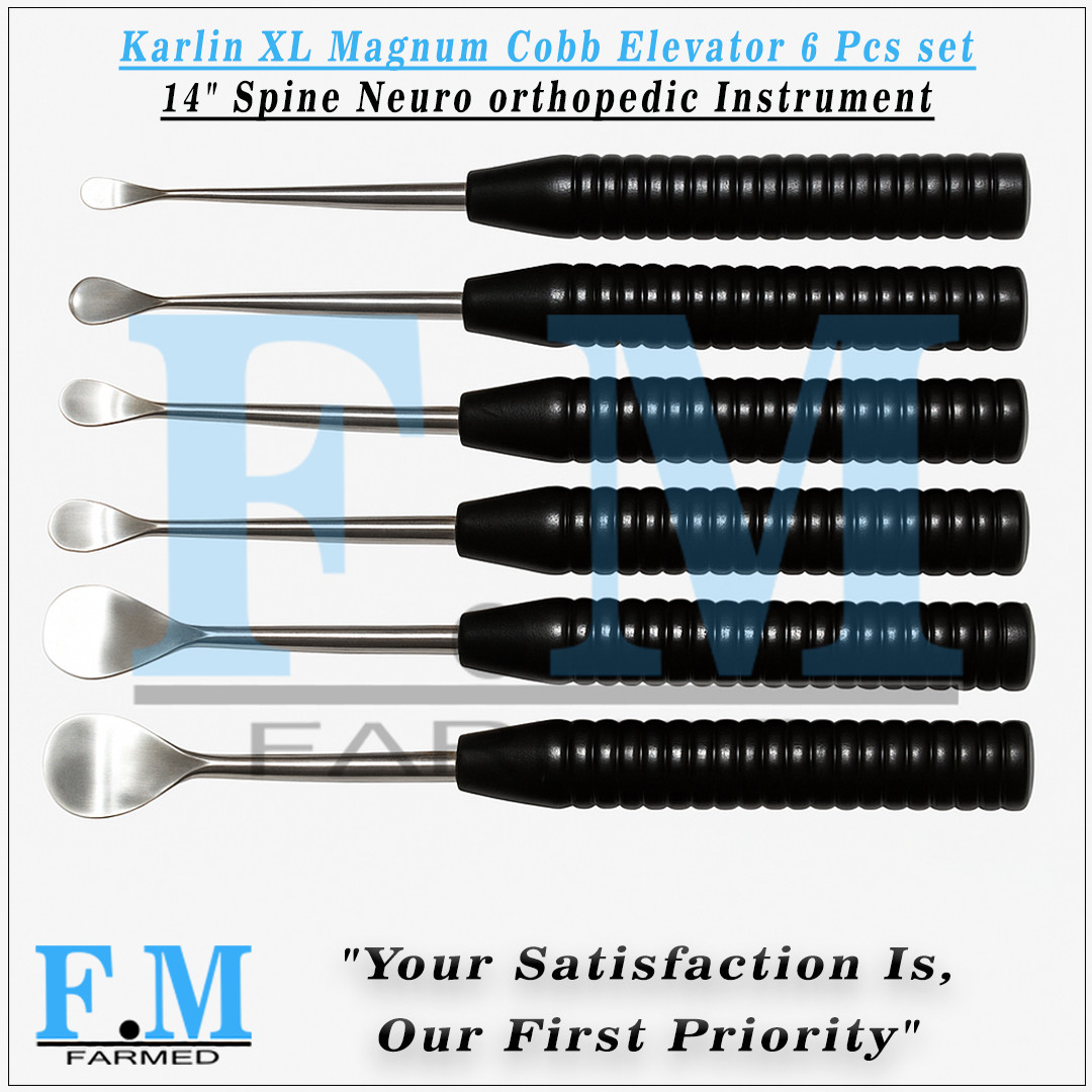 Karlin XL Magnum Cobb Elevator 6 Pcs set 14″ Spine Neuro orthopedic Instrument
