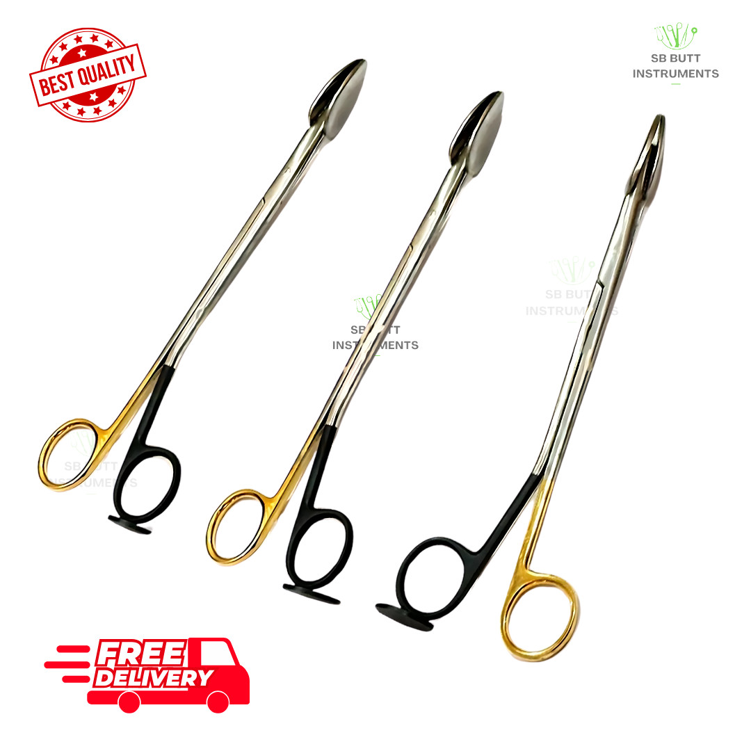 Trepsat Facial Flap Dissector Scissors Set of 3 Pcs Black Gold