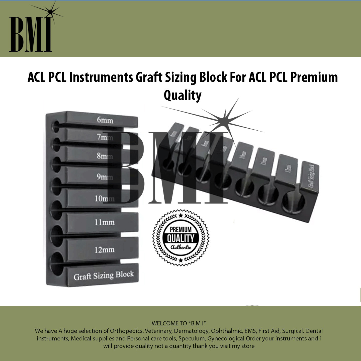 ACL PCL Instruments Graft Sizing Block For ACL PCL Premium Quality