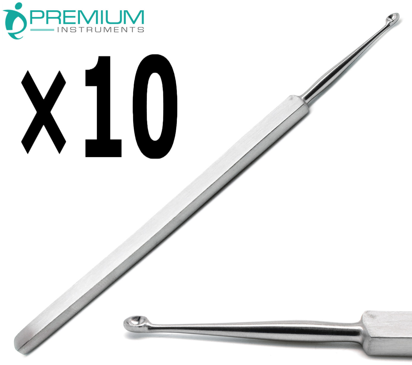 10 Pcs ENT Meyhoefer Chalazion Ear Curettes # 4 Cupped 3mm Surgical Tools