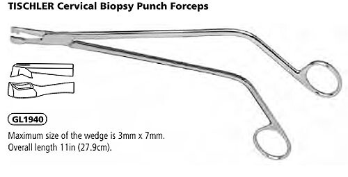 V. Mueller GL1940 Surgical OB/GYN Tischler Biopsy Forceps Punch 3x7mm 11.5″ Long