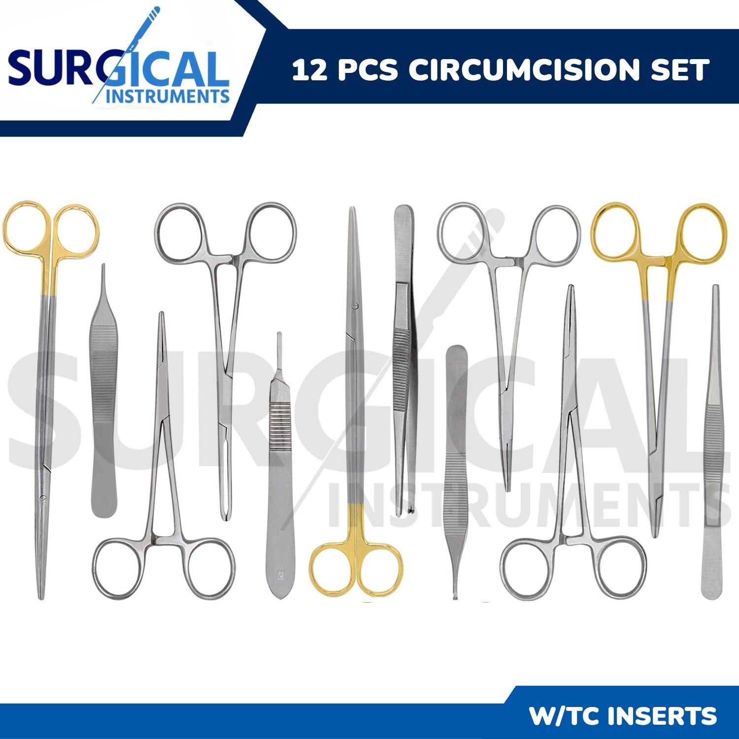 12 Pcs T/C Urology Circumcision Instruments Set Kit Surgical Gynecology German G