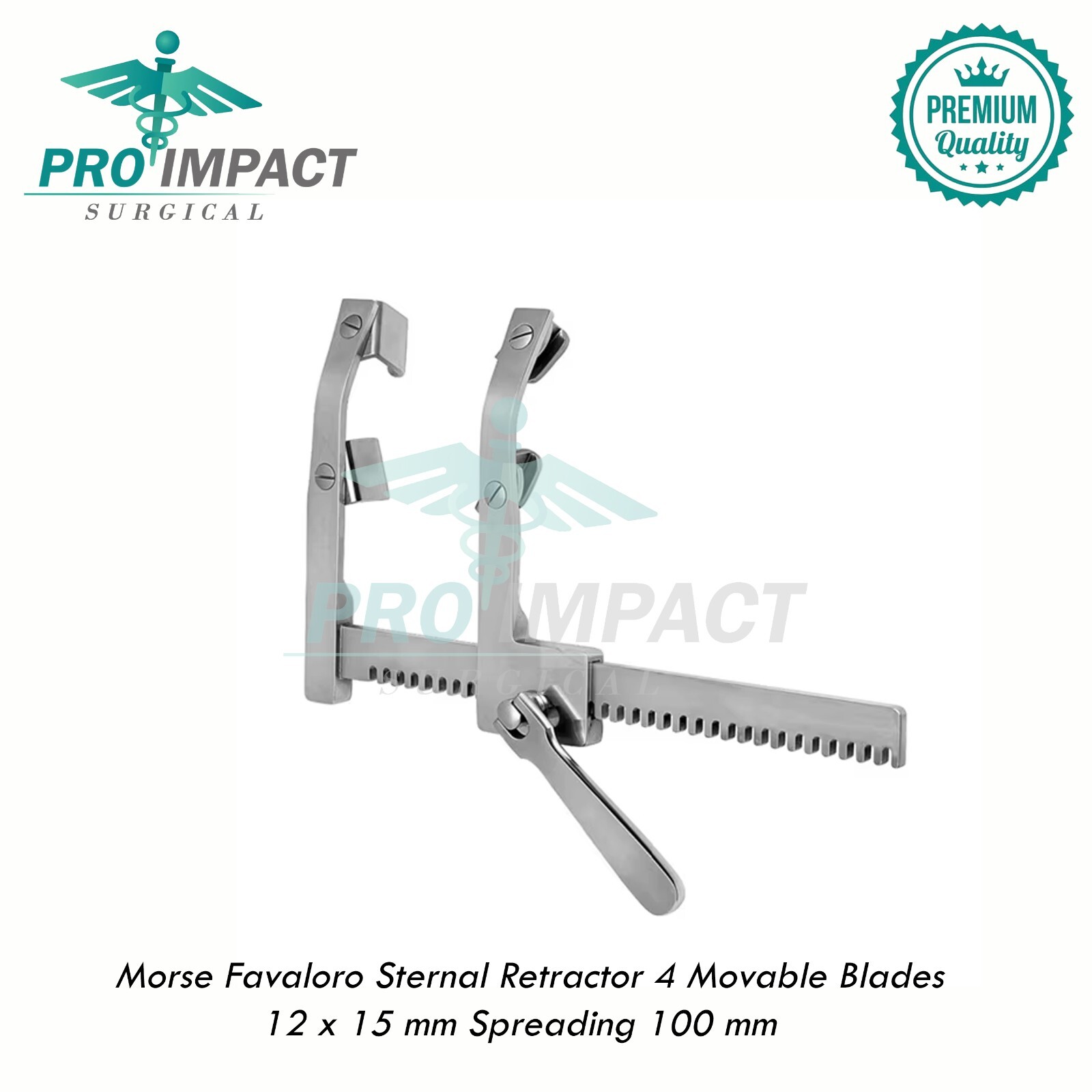 Morse Favaloro Sternal Retractor 4 Movable Blades 12 x 15 mm Spreading 100 mm