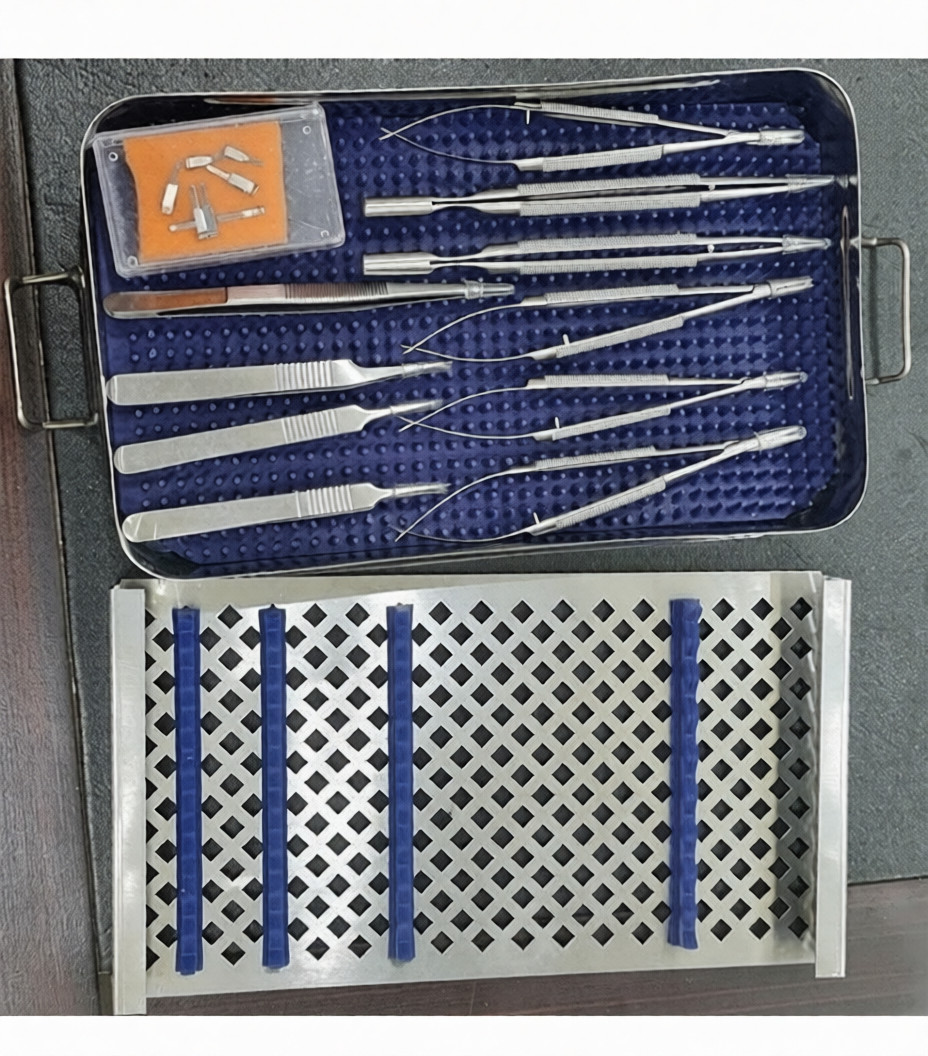 Micro Surgical Instruments Kit Basic Hand Surgery Set with Case Stainless Steel