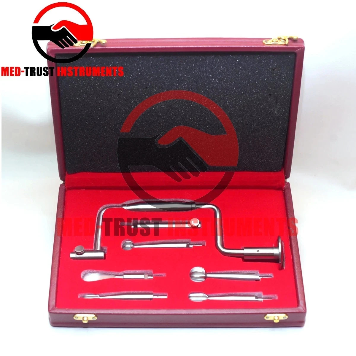 7 Pcs Hudson Hand Drill Brace Set With FREE Case Orthopedic Instrument German Gr