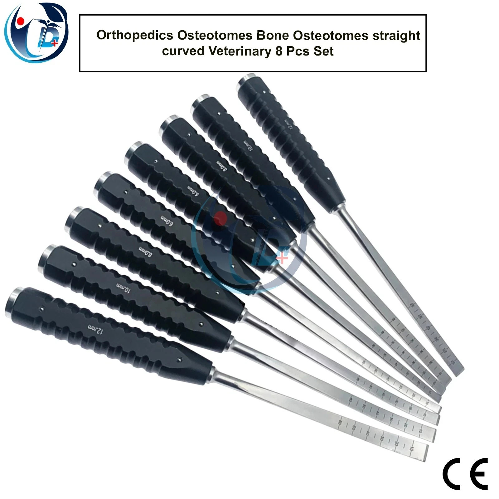 Orthopedics Osteotomes Bone Osteotomes straight curved Veterinary 8 Pcs Set