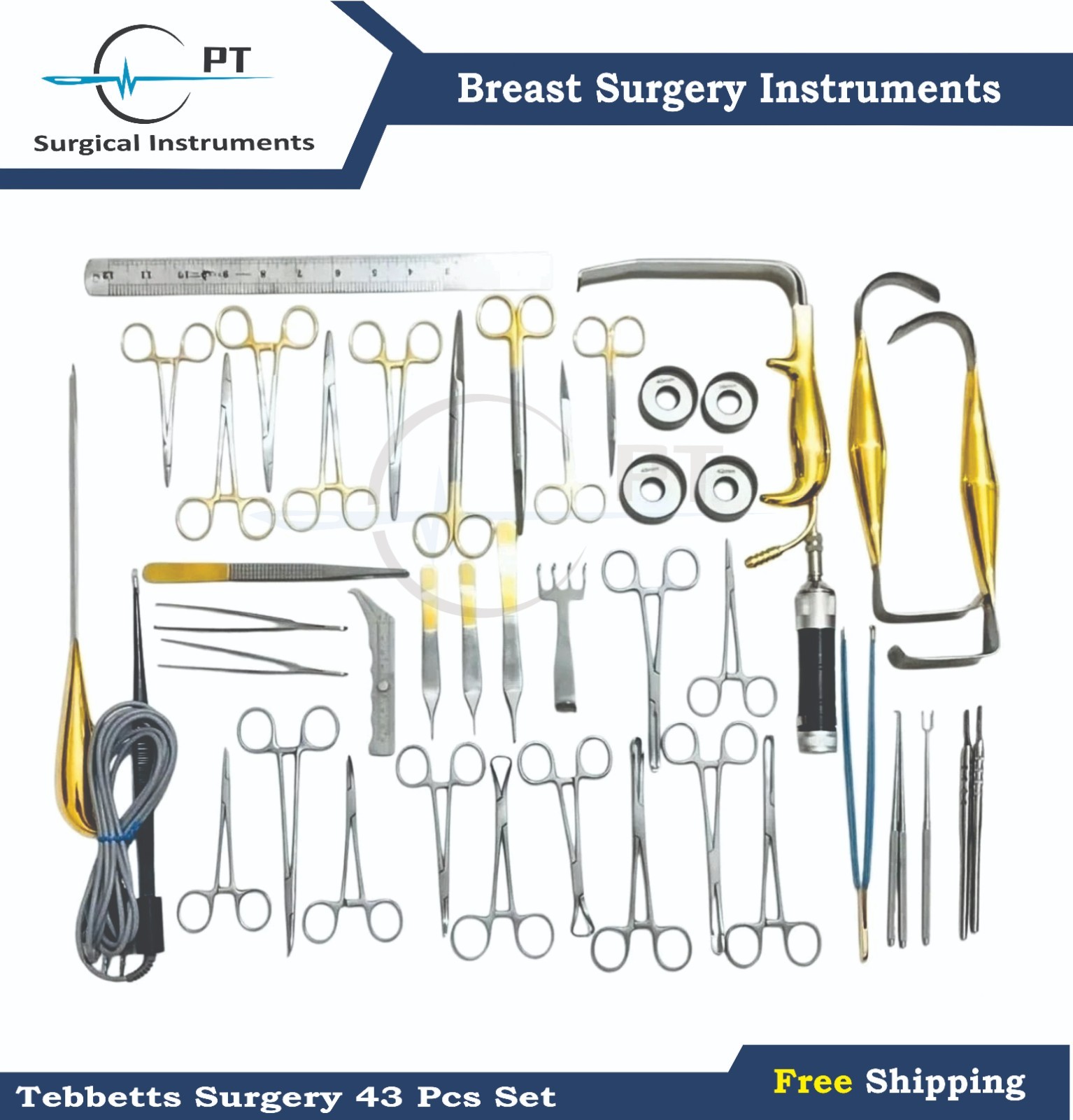 Tebbetts 43 Pcs Plastic Surgery Surgical Kit High Quality