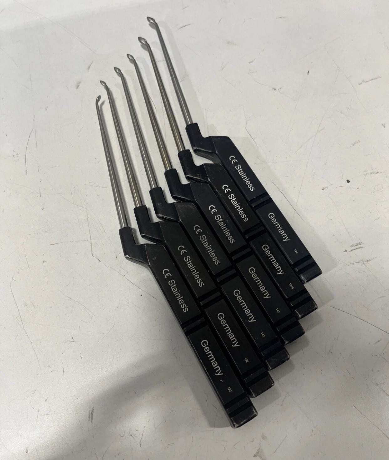 Lot of 6 Codman Symmetry Karlin Cervical Curettes 46-3136, 46-3137, 46-3138 (Z)