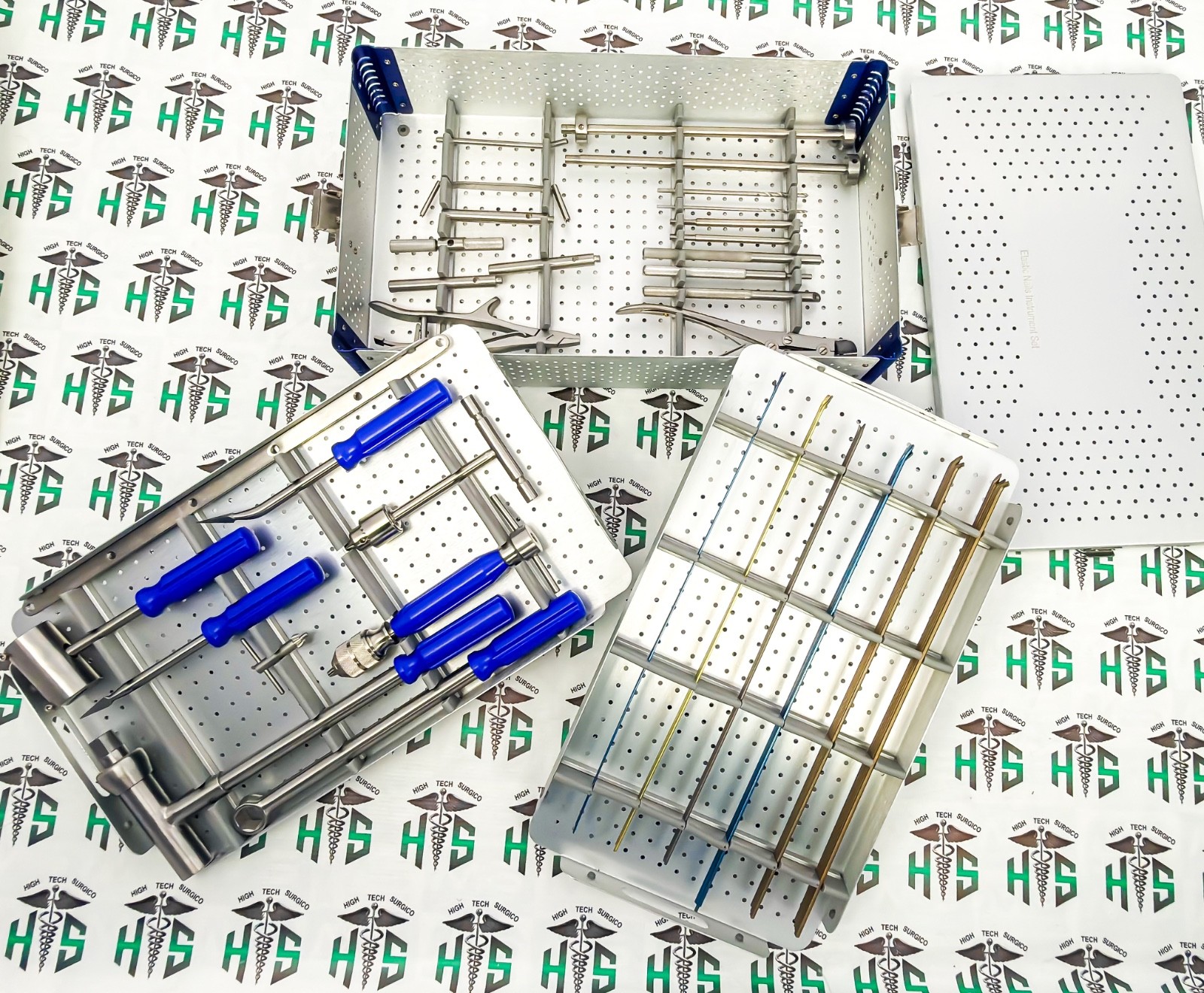 Elastic Nails Instruments Set and Nails (1.5 to 4mm Titanium) Good Quality 51 pc