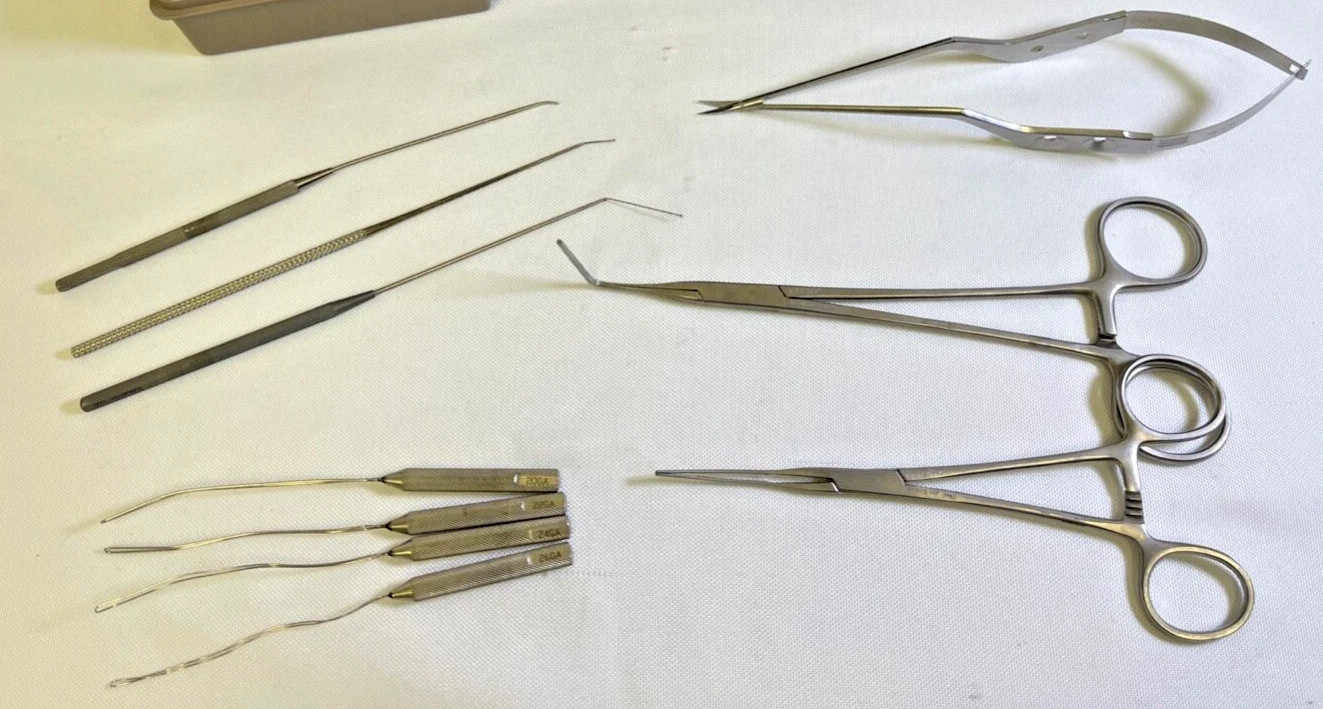 10 Piece V Mueller SSI Cardiovascular Set Endarterectomy Spatula Ball Probes