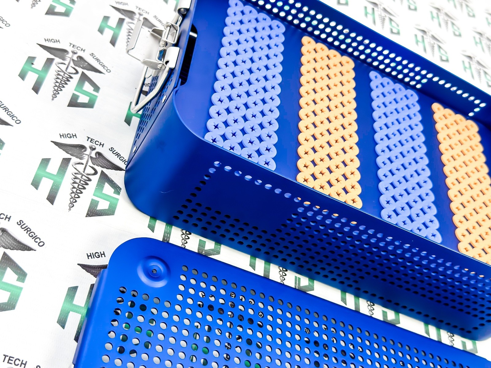 Spínal Pedícle Screw Sterilization Box Orthopèdic Implánt Screw Rack Case
