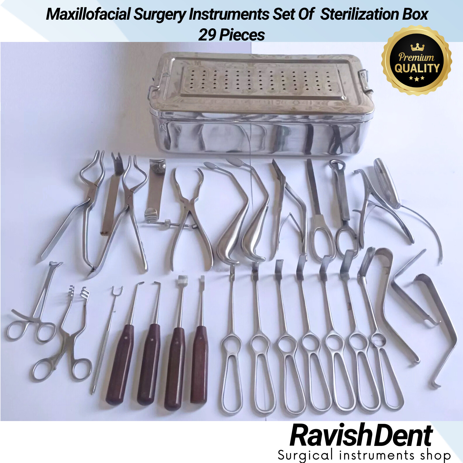 Maxillofacial Surgery Instruments 29 Pcs kit Orthopedic with Stainless Steel Box