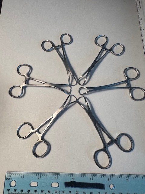 Towel Clips/Clamps 4 inch, surgical stainless steel, (Set of 6)