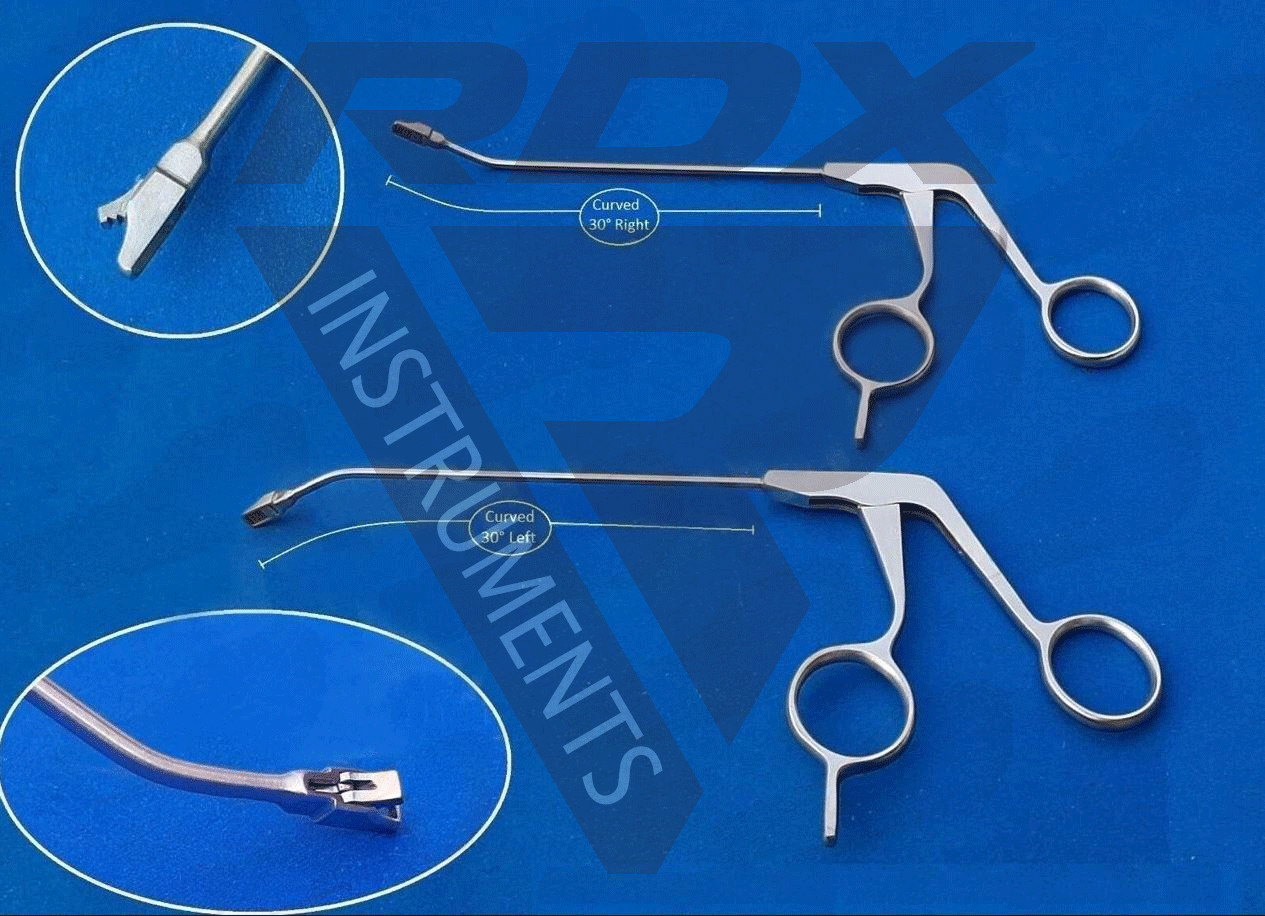 Arthroscopy Wide Biter Punch Forcep Set 2 Pcs, 30˚ R L Curved