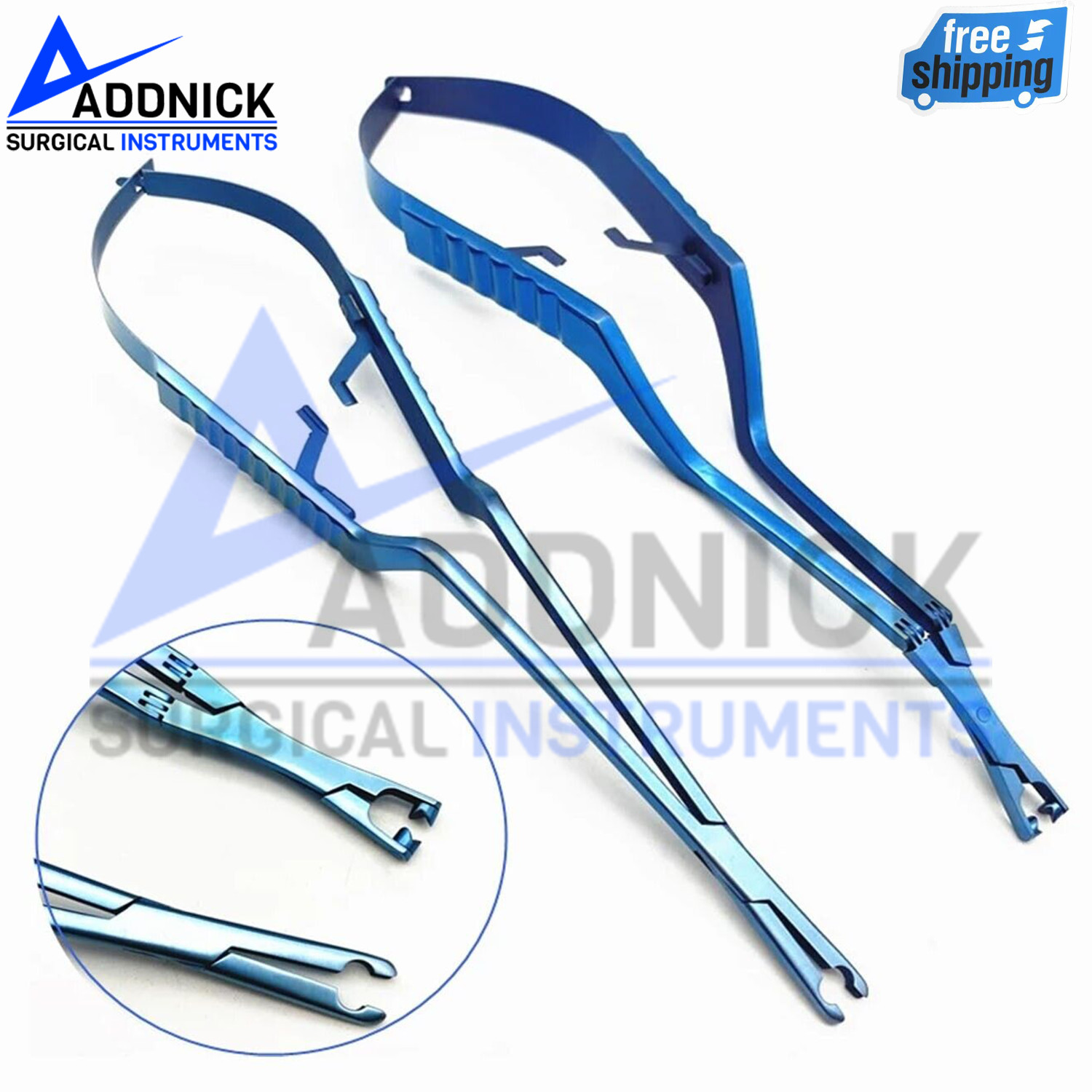 Neuro Surgery Aneurysm Clip forceps 2 Pieces Set Brain Use Instrument Blue Coad
