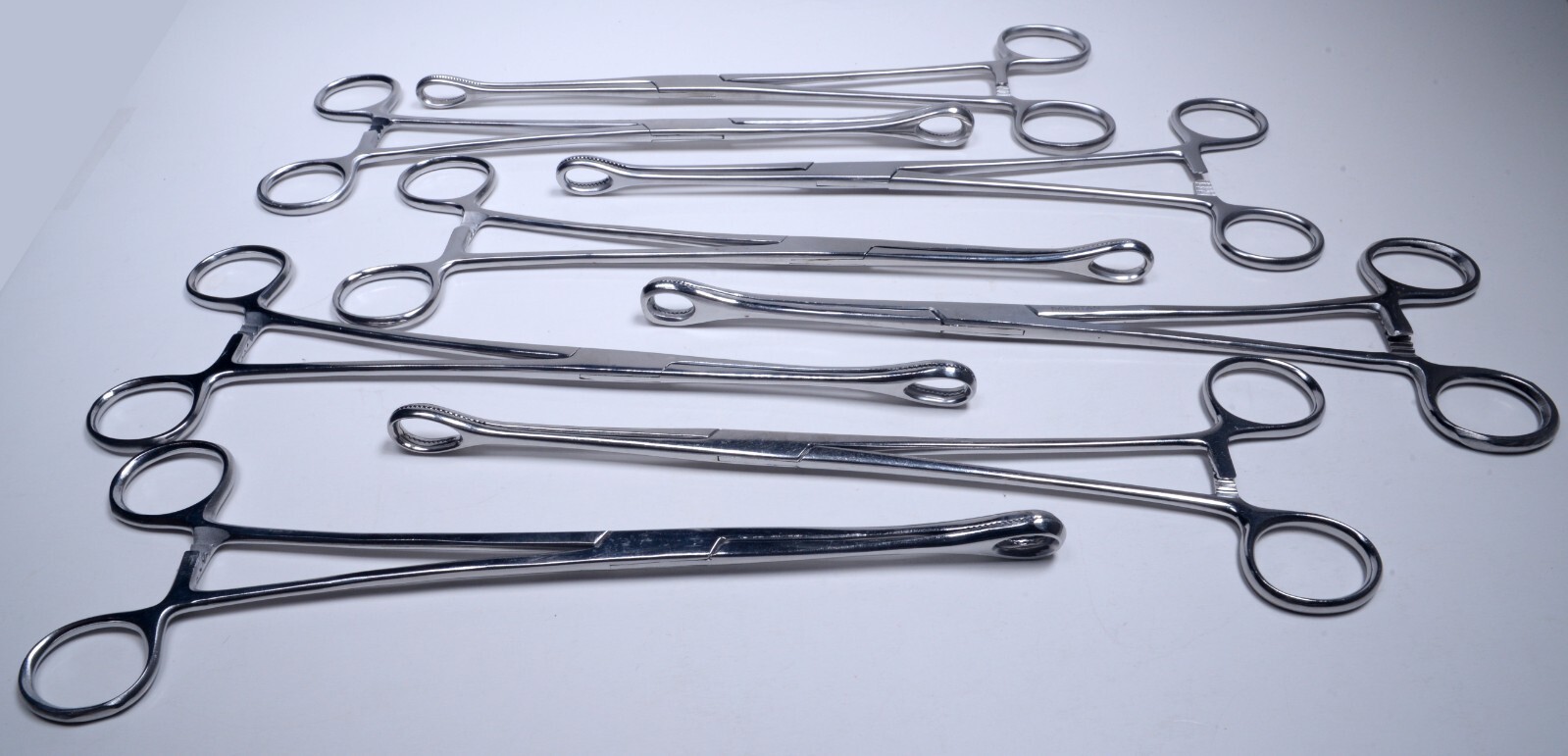 8x Foerster Sponge Holding Forceps 9¾” Straight Serrated Stainless Surgical